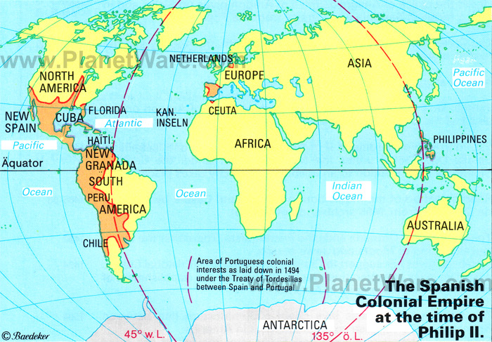 Spanish Colonisation Map Map Of Spanish Empire 1500